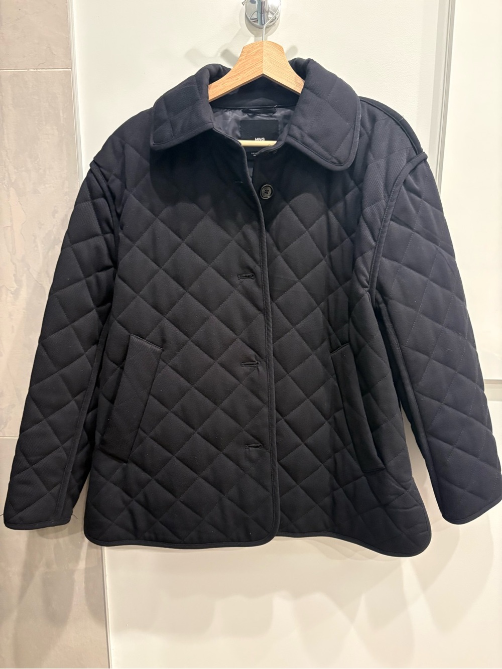 Mango Quilted Black Jacket